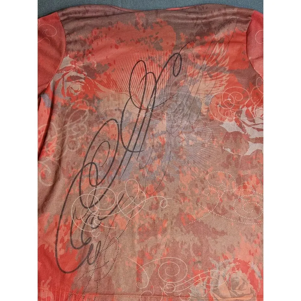 VTG Harley Davidson Top Womens 1W Velvet Studded Mesh USA Made Y2K Biker - Picture 8 of 8